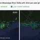 Wetlands in the Mississippi River Delta in 2030 and 2100 with 3mm per year growth.